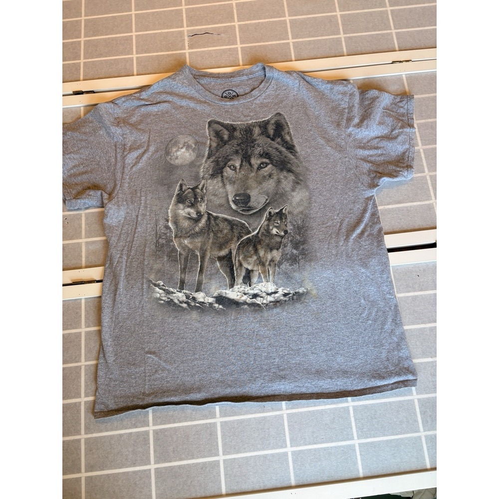 DOM Wolf Pack Gray XL T-Shirt‎ Relaxed Granola Grunge Shirt